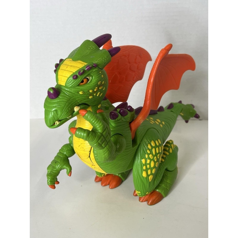 2005 IMAGINEXT GREEN DELUXE DRAGON ACTION FIGURE TOY LIGHT-UP SOUND MOTION - Picture 8 of 11